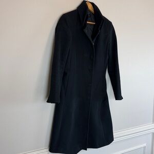 Club Monaco Black Cotton Coat XS Snap Button Front Minimalist Classic